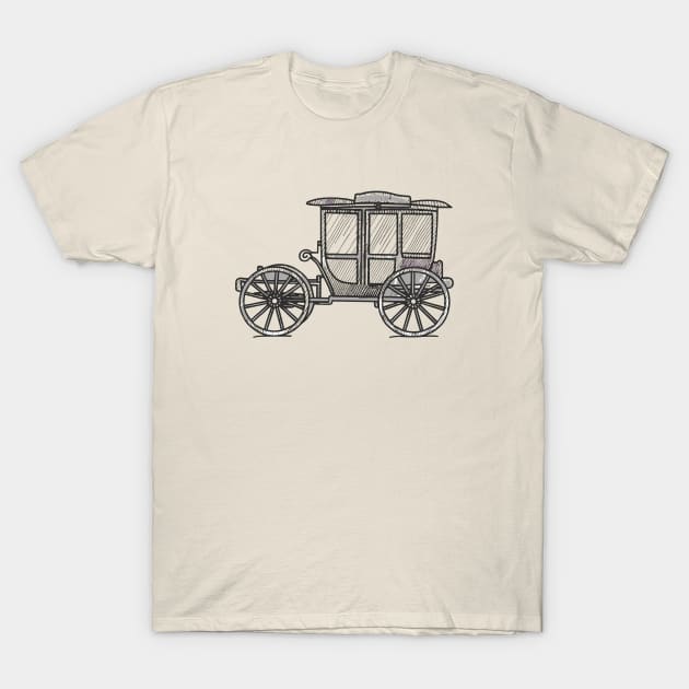 Line art of a Horse-drawn carriage T-Shirt by design/you/love